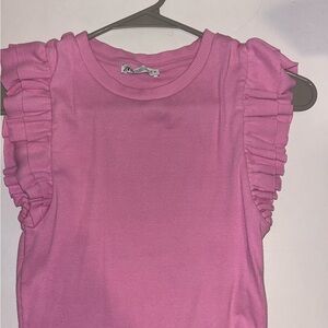 Zara Pink Ruffle Sleeve Tank Top